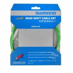 Shimano Dura Ace Gearkabelsæt – Road Polymer – For-og Bagskifter Kabel Komplet – Grøn
